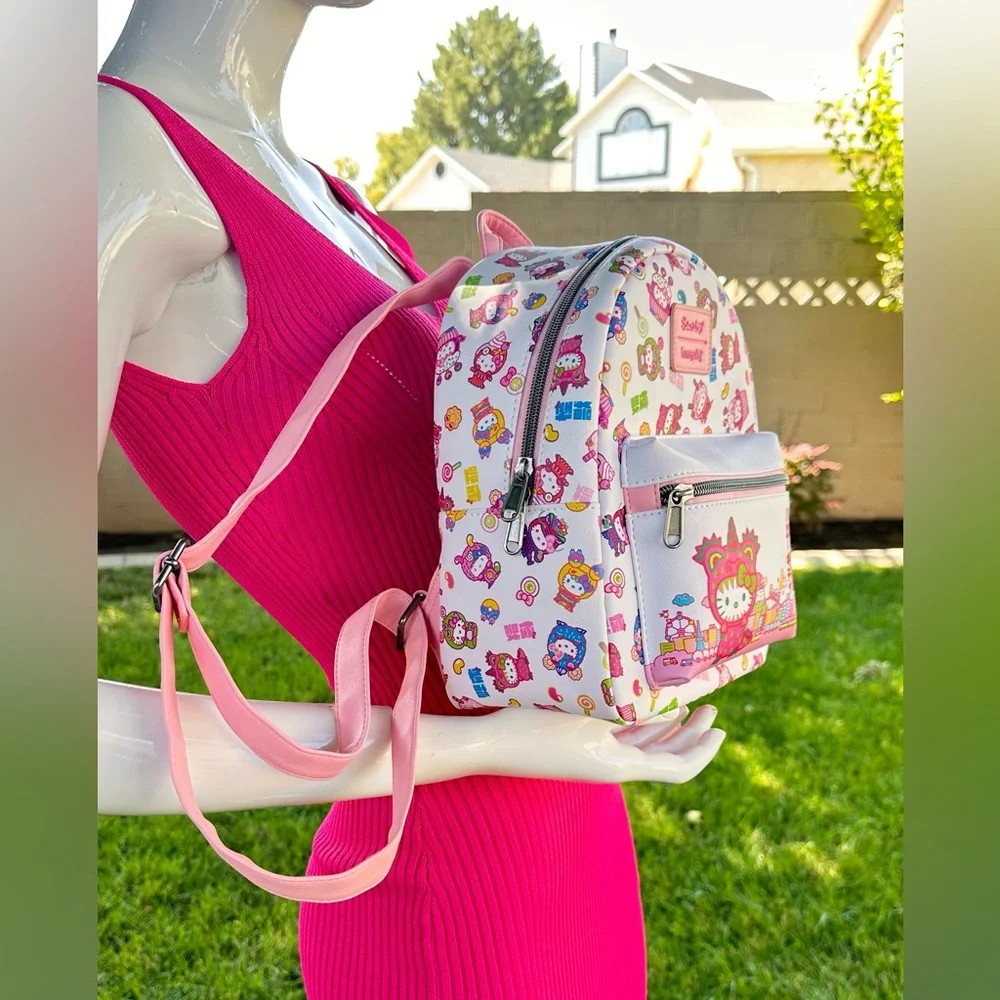 Loungefly Pink and White Kids Backpack